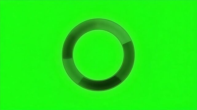 Dynamic circular progress indicator animation on vibrant green screen background