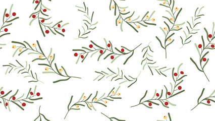 Abstract artistic foliage seamless pattern on white background vector. Colorful botanical wallpaper with watercolor texture. Design for prints, cover, fabric, packaging, wall art, home decor.