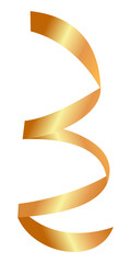 Elegant Golden Shiny Ribbon Twirl Celebration Ornament Graphic Resource