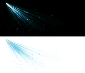 Magical Light Rays and Sparkles Overlay. Transparent PNG