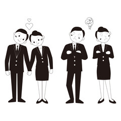 Print仲良しサラリーマン・意見の相違サラリーマン