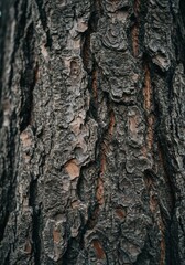 Close Up of Dark Brown and Gray Tree Bark Texture