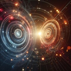 Fototapeta premium Gradient Futuristic Wallpaper with Energy Ring Array