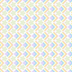 A charming, pastel-colored seamless pattern featuring a delightful mix of geometric chevrons and delicate floral motifs. Perfect for textiles, stationery, and digital designs, this sweet and soft.