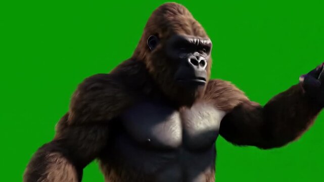 Majestic gorilla displays powerful chest beat in dynamic jungle sequence