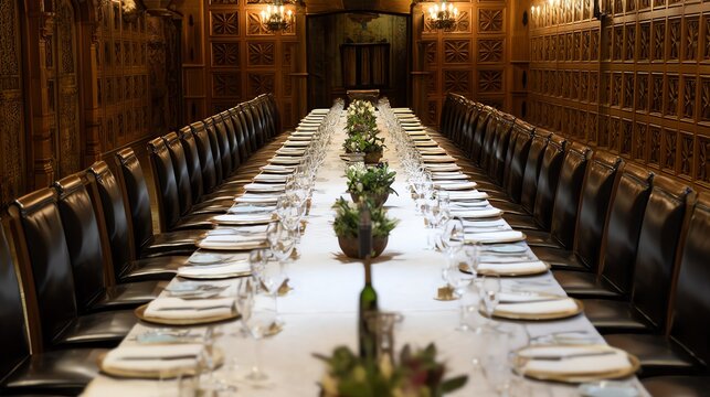 Elegant dining table set for a formal event