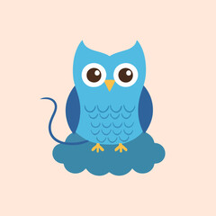Obraz premium simple animal owl illustration flat vector