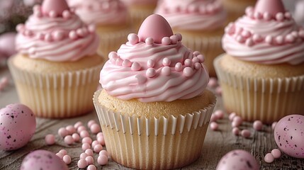Easter Cupcakes Decorated with Colorful Icing and Festive Holiday Toppings for Spring Celebration