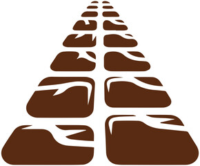 Brown stone path leading forward, a journey or passage concept with rustic texture