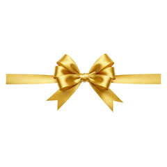 Fototapeta premium Gold ribbon with bows on transparent background PNG Generative AI