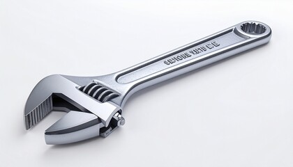 Obraz premium Adjustable Wrench on a White Background
