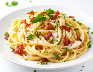 Elegant Spaghetti Carbonara Luxury Background