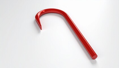 Red Crowbar on a White Background