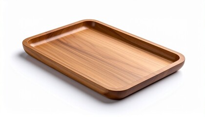 Wooden Tray with White Background

