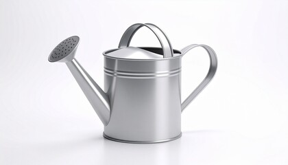 Metal Watering Can with White Background
