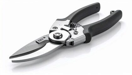 garden scissors isolated on white background Garden Pruning Shears with Plant on White Background