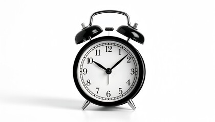 Classic Alarm Clock with Minimalist White Background