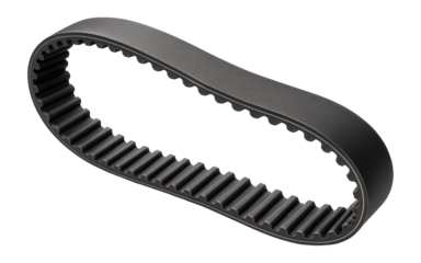 Timing belt with rubber teeth