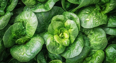 Vibrant Green Lettuce Plants Growing in Rows at a Community Garden During the Daytime.