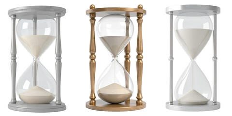 Fototapeta premium Hourglass, Sandglass on transparent background.