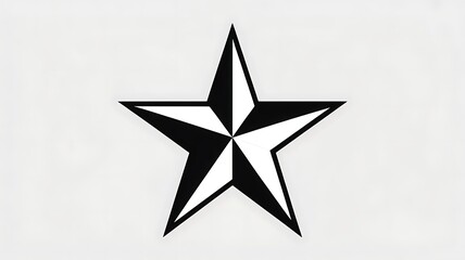 Sharp Black and White Star Graphic with Interlocking Sections for Modern Design Projects and Creative Artwork Emphasizing a Bold Geometric Shape