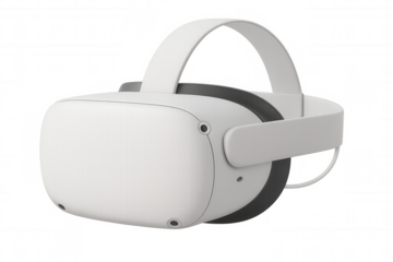 Modern virtual reality headset isolated on transparent background, perfect for showcasing immersive experiences