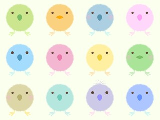 ヒヨコのシームレスパターン　A-2