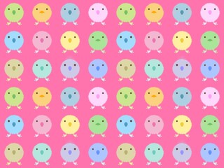 ヒヨコのシームレスパターン　A-3'