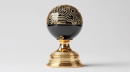 Gold and black egg trophy decor design