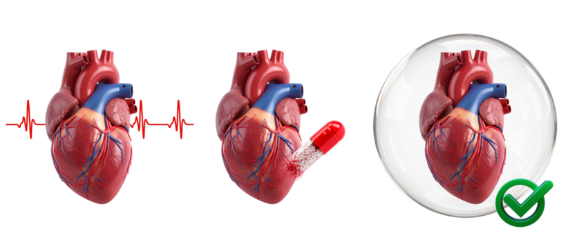 Anatomically correct human heart model with venous system. 