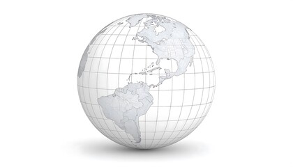 Light gray world globe