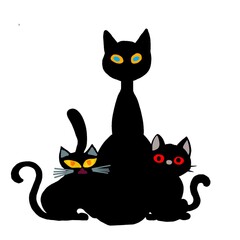 black and white cats