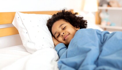 Fototapeta premium Child Sleeping Peacefully in Bed