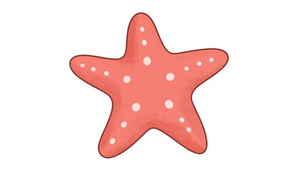 Obraz premium Pink Starfish Illustration on White Background