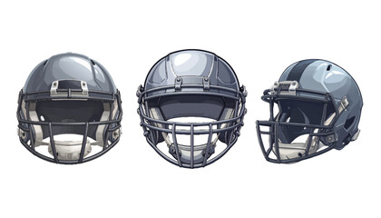 Fototapeta premium American Football Helmets Displayed From Different Angles
