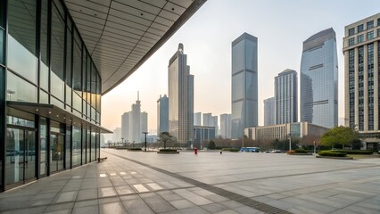 Fototapeta premium empty floors and office buildings in the financial