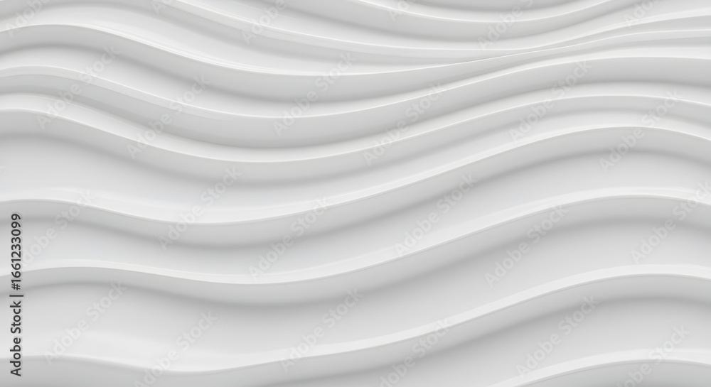 Poster subtle three-dimensional undulating plaster panel design for an elegant contemporary space, creating