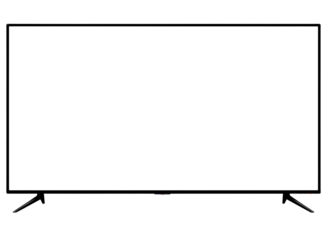 Modern flat screen television with stand isolated on transparent background