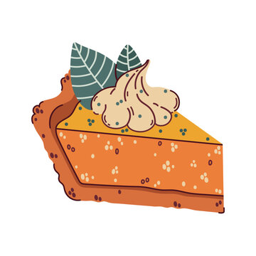 orange pie slice with whipped cream clip art preview