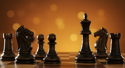Elevated chess composition showcasing intricate craftsmanship, strategic depth, and the subtle allure of intellectual