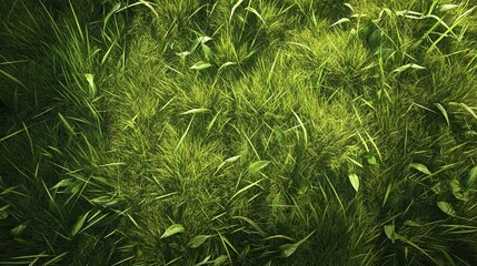 Ultra-detailed seamless tileable texture of lush green grass,
