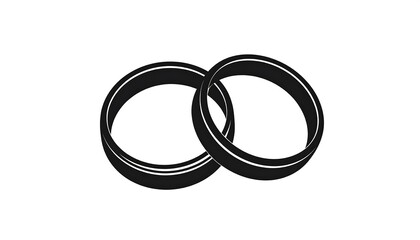 Simple black and white illustration of two interlocking rings