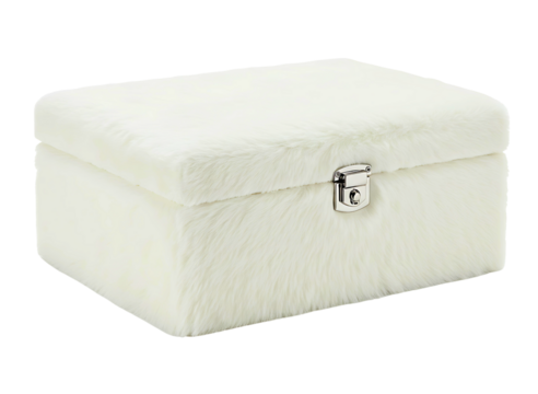 Antique ornate wooden treasure chest with metal clasp isolated on transparent background