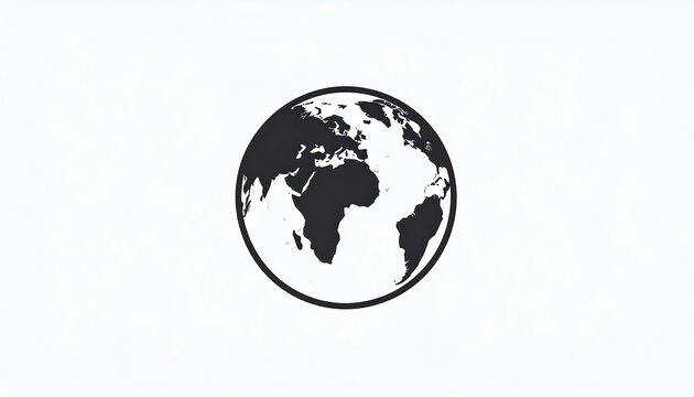 Simple black and white world map illustration