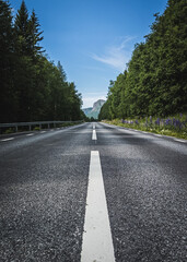 Endless road in Mountain area