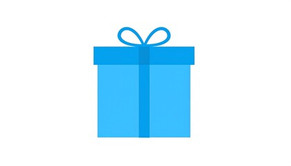 Simple Blue Gift Box Illustration