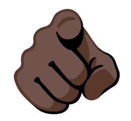 single hand with the index finger extended, pointing directly forward as if singling someone out