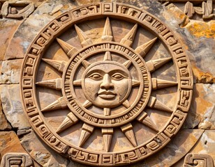 Obraz premium Symbolic sun stone texture