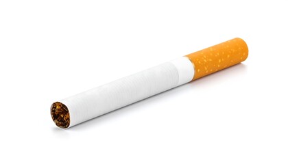 Single Cigarette, Isolated, White Background