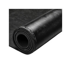 Rolled Black Leather Mat - Close-up Texture